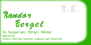 nandor bergel business card